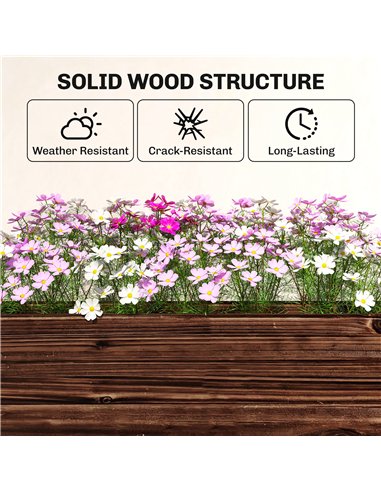 Outsunny 2-Tier Wooden Raised Planter, Raised Garden Bed on Legs with Drainage Holes and Bed Liner, Elevated Garden Planter