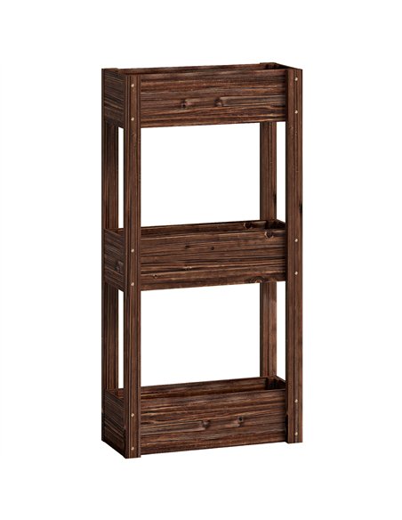 Outsunny 3-Tier Wooden Raised Planter, Raised Garden Bed on Legs with Drainage Holes and Bed Liner, Elevated Garden Planter - pic 186944 | FastDaddyshop