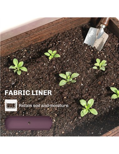Outsunny 3-Tier Wooden Raised Planter, Raised Garden Bed on Legs with Drainage Holes and Bed Liner, Elevated Garden Planter