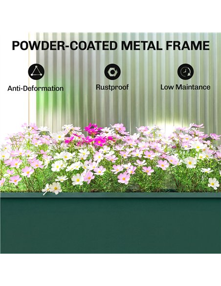Outsunny Raised Planter, Metal Raised Garden Bed on Legs with Drainage Hole and Foot Covers, Green - pic 186957 | FastDaddyshop