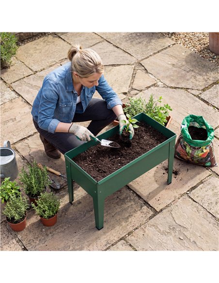 Outsunny Raised Planter, Metal Raised Garden Bed on Legs with Drainage Hole and Foot Covers, Green - pic 186961 | FastDaddyshop