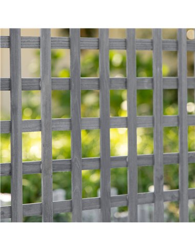 Outsunny Garden Planters with Trellis for Climbing Vines, Wood Raised Beds for Garden, Flower Pot, Indoor Outdoor, Grey