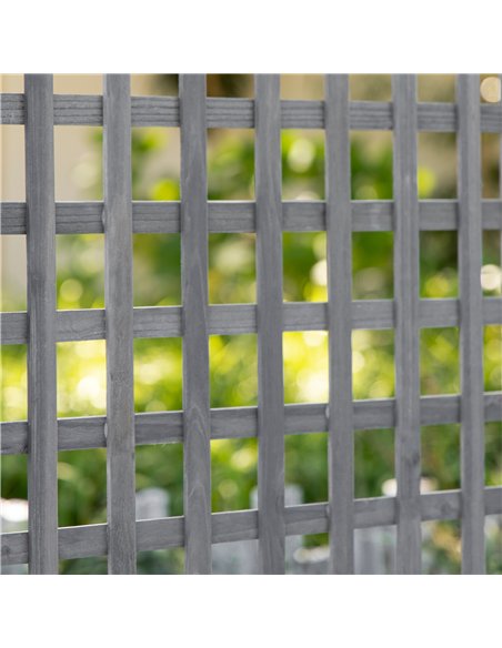 Outsunny Garden Planters with Trellis for Climbing Vines, Wood Raised Beds for Garden, Flower Pot, Indoor Outdoor, Grey - pic 186970 | FastDaddyshop