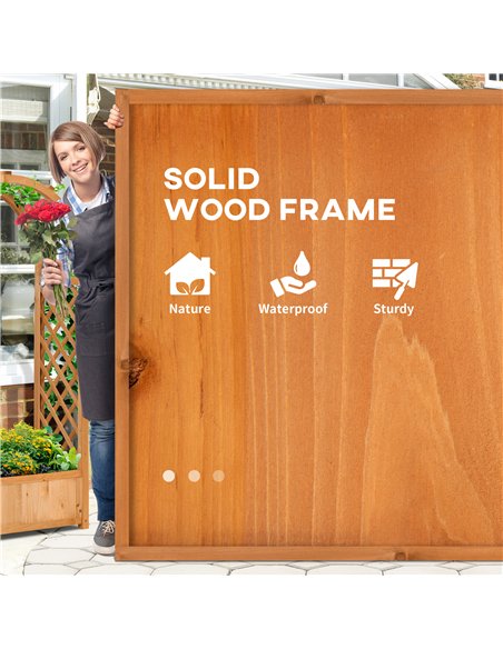 Outsunny Raised Garden Bed with Arch Trellis, Freestanding Garden Planter Box for Vine Climbing Plant Flower Herb, Brown - pic 186976 | FastDaddyshop