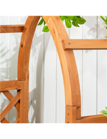 Outsunny Raised Garden Bed with Arch Trellis, Freestanding Garden Planter Box for Vine Climbing Plant Flower Herb, Brown - pic 186979 | FastDaddyshop