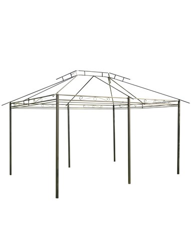 Outsunny 10 x 13ft Outdoor 2-Tier Steel Frame Gazebo with Curtains Outdoor Backyard, Black/Grey