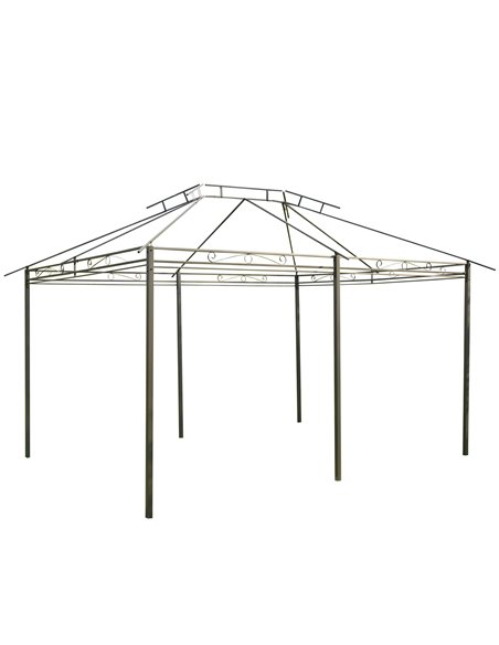 Outsunny 10 x 13ft Outdoor 2-Tier Steel Frame Gazebo with Curtains Outdoor Backyard, Black/Grey - pic 18698 | FastDaddyshop