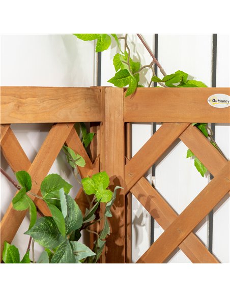 Outsunny Wooden Planter with Corner Trellis, Freestanding Raised Garden Bed with Drainage Bottom, Outdoor Planter Box, Brown - pic 186988 | FastDaddyshop