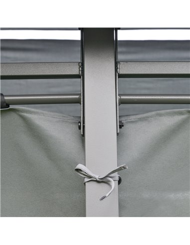 Outsunny 10 x 13ft Outdoor 2-Tier Steel Frame Gazebo with Curtains Outdoor Backyard, Black/Grey