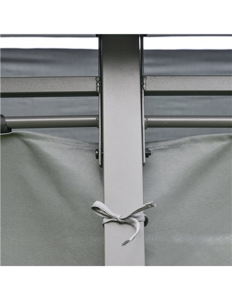 Outsunny 10 x 13ft Outdoor 2-Tier Steel Frame Gazebo with Curtains Outdoor Backyard, Black/Grey - pic 18700 | FastDaddyshop