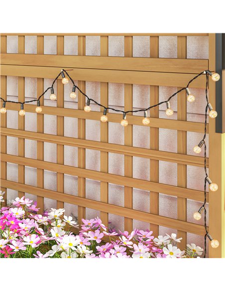 Outsunny Raised Bed with Drainage Holes, Wood Planter with Trellis for Climbing Plants to Grow Vegetables, Flowers, Yellow - pic 187005 | FastDaddyshop