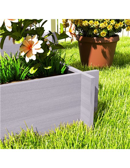 Outsunny 3 Tier Garden Planters with Trellis for Vine Climbing, Wooden Raised Beds, 95x95x110cm, Grey - pic 187031 | FastDaddyshop