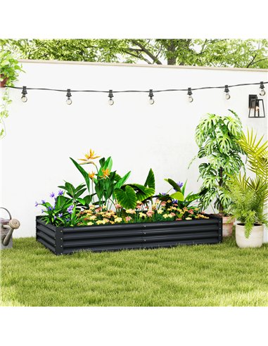 Outsunny 180 x 90cm Galvanised Steel Open Planter - 84H-211V00CG