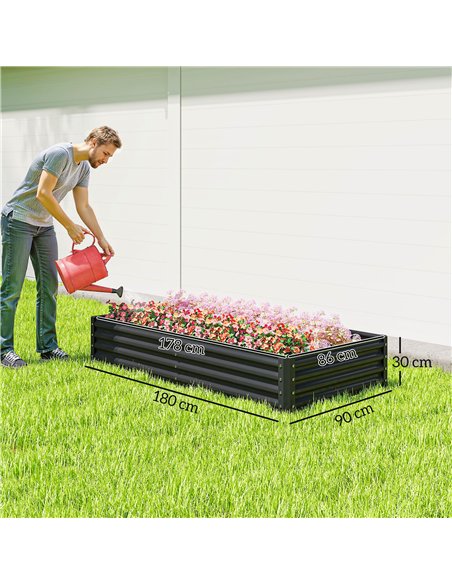 Outsunny 180 x 90cm Galvanised Steel Open Planter - 84H-211V00CG - pic 187035 | FastDaddyshop