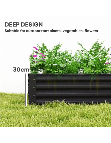 Outsunny 180 x 90cm Galvanised Steel Open Planter - 84H-211V00CG - pic 187036 | FastDaddyshop