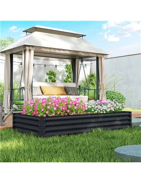 Outsunny 180 x 90cm Galvanised Steel Open Planter - 84H-211V00CG - pic 187040 | FastDaddyshop