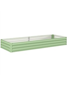Outsunny Metal Raised Garden Bed Planter Box Outdoor Planters for Growing Flowers, Herbs, Green, Light Green