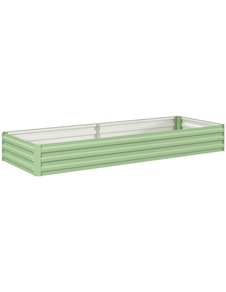 Outsunny Metal Raised Garden Bed Planter Box Outdoor Planters for Growing Flowers, Herbs, Green, Light Green - pic 187042 | FastDaddyshop