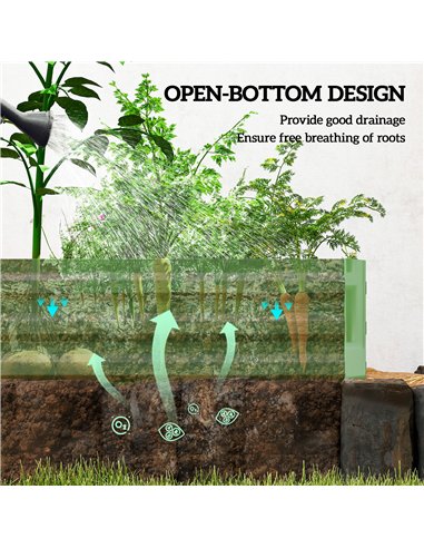 Outsunny Metal Raised Garden Bed Planter Box Outdoor Planters for Growing Flowers, Herbs, Green, Light Green
