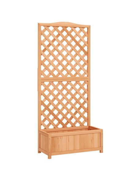 Outsunny Wooden Planter with Trellis, Freestanding Raised Bed for Garden with Lattice, Outdoor Planter Box for Climbing Plants,  - pic 187051 | FastDaddyshop