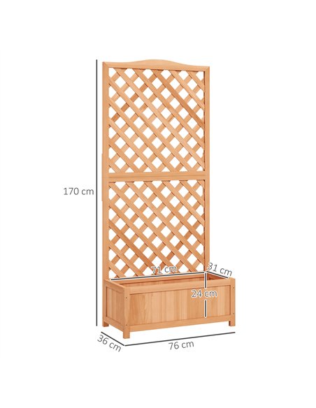 Outsunny Wooden Planter with Trellis, Freestanding Raised Bed for Garden with Lattice, Outdoor Planter Box for Climbing Plants,  - pic 187053 | FastDaddyshop