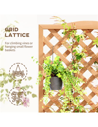 Outsunny Wooden Planter with Trellis, Freestanding Raised Bed for Garden with Lattice, Outdoor Planter Box for Climbing Plants, 