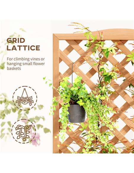 Outsunny Wooden Planter with Trellis, Freestanding Raised Bed for Garden with Lattice, Outdoor Planter Box for Climbing Plants,  - pic 187055 | FastDaddyshop
