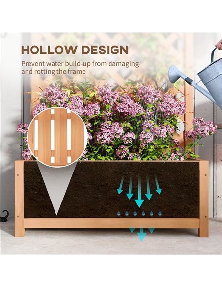 Outsunny Wooden Planter with Trellis, Freestanding Raised Bed for Garden with Lattice, Outdoor Planter Box for Climbing Plants,  - pic 187056 | FastDaddyshop