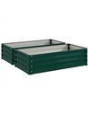 Outsunny Set of 2 Raised Beds for Garden, Galvanised Outdoor Planters for Herbs Vegetables, Use for Patio Balcony, Green