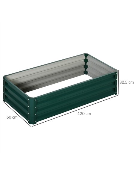 Outsunny Set of 2 Raised Beds for Garden, Galvanised Outdoor Planters for Herbs Vegetables, Use for Patio Balcony, Green - pic 187062 | FastDaddyshop