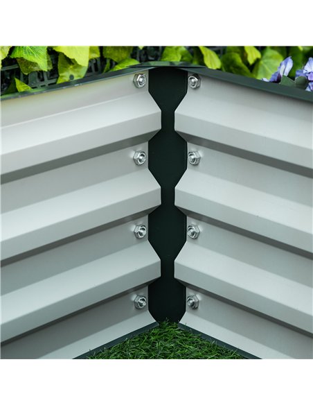 Outsunny Set of 2 Raised Beds for Garden, Galvanised Outdoor Planters for Herbs Vegetables, Use for Patio Balcony, Green - pic 187068 | FastDaddyshop