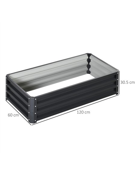 Outsunny Set of 2 Raised Beds for Garden, Galvanised Outdoor Planters for Herbs Vegetables, Use for Patio Balcony, Grey - pic 187071 | FastDaddyshop