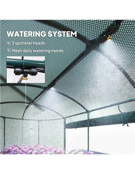 Outsunny Galvanised Raised Garden Bed Kit with Self Watering System and Mesh Cover, Garden Boxes, 6x3Ft, Dark Grey and Green - pic 187082 | FastDaddyshop