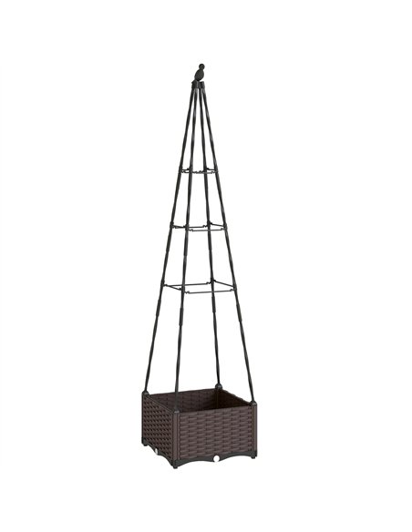 Outsunny Raised Bed for Garden, Raised Garden Bed Planter Box with Trellis, Self Watering, Drainage Holes and Plugs - pic 187087 | FastDaddyshop