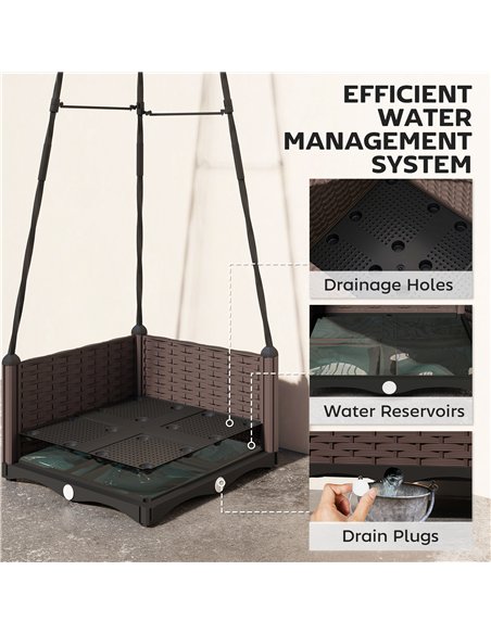 Outsunny Raised Bed for Garden, Raised Garden Bed Planter Box with Trellis, Self Watering, Drainage Holes and Plugs - pic 187091 | FastDaddyshop