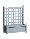 Outsunny Garden Planters with Trellis for Climbing Vines, Wood Raised Beds for Garden, Flower Pot, Indoor Outdoor, Grey