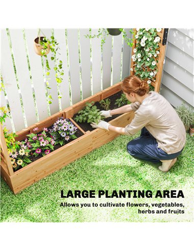 Outsunny Fir Wood 171 x 39 cm Planter and Trellis Garden Bed