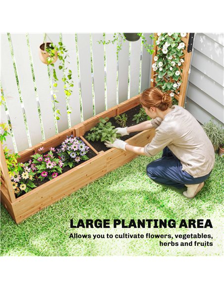 Outsunny Fir Wood 171 x 39 cm Planter and Trellis Garden Bed - pic 187135 | FastDaddyshop