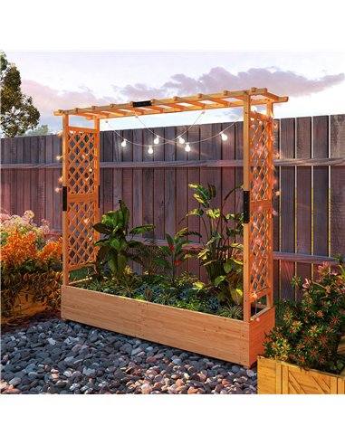Outsunny Fir Wood 171 x 39 cm Planter and Trellis Garden Bed