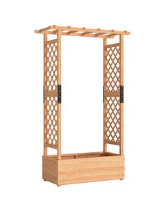Outsunny Fir Wood 110 x 44 cm Planter and Trellis Garden Bed