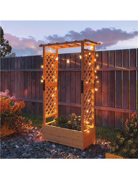 Outsunny Fir Wood 110 x 44 cm Planter and Trellis Garden Bed - pic 187157 | FastDaddyshop
