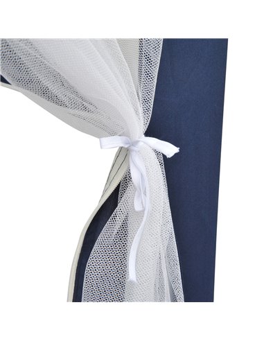 Outsunny 4M Netting Gazebo Hexagon Tent Patio Canopy Outdoor Shelter Party Activities Shade Resistant (Blue)
