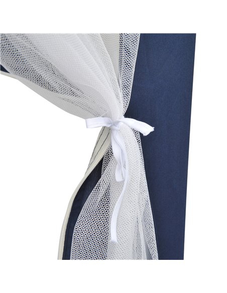 Outsunny 4M Netting Gazebo Hexagon Tent Patio Canopy Outdoor Shelter Party Activities Shade Resistant (Blue) - pic 18716 | FastDaddyshop