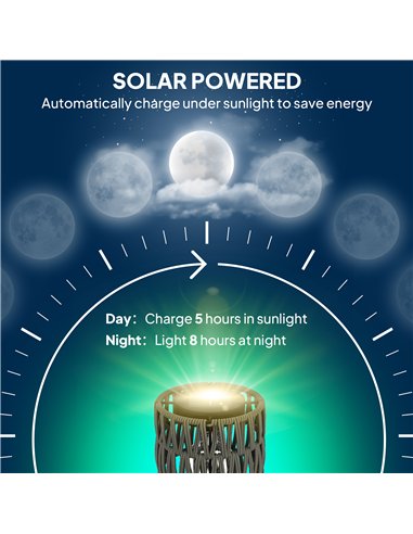 Outsunny Boho Rattan Floor Lamp, 3-Lights Rattan Lamp with Shelf, Freestanding Solar Garden Light with Auto On/Off Lights, Grey