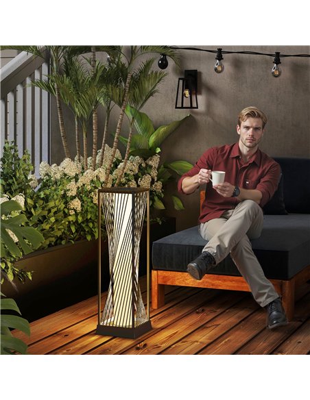 Outsunny Rattan Solar Garden Lights, Auto On/Off LED Floor Lamp, Sand Brown - pic 187178 | FastDaddyshop