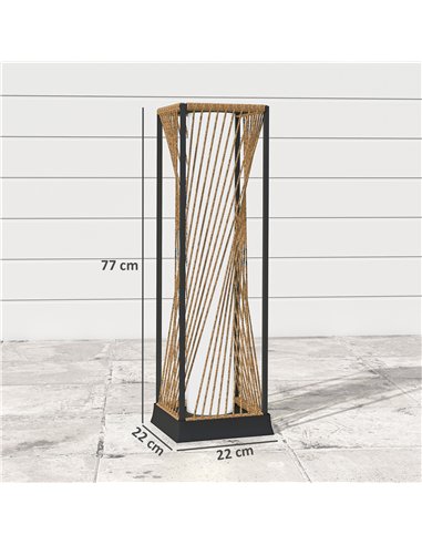 Outsunny Rattan Solar Garden Lights, Auto On/Off LED Floor Lamp, Sand Brown