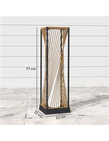 Outsunny Rattan Solar Garden Lights, Auto On/Off LED Floor Lamp, Sand Brown - pic 187179 | FastDaddyshop