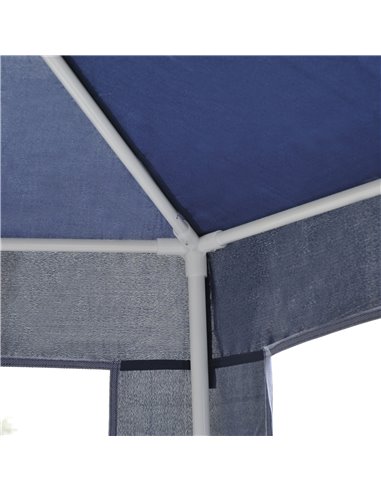 Outsunny 4M Netting Gazebo Hexagon Tent Patio Canopy Outdoor Shelter Party Activities Shade Resistant (Blue)