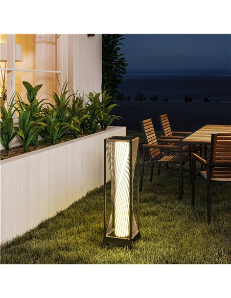 Outsunny Rattan Solar Garden Lights, Auto On/Off LED Floor Lamp, Sand Brown - pic 187184 | FastDaddyshop