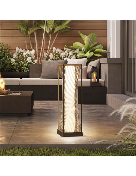 Outsunny Rattan Solar Garden Lights, Auto On/Off LED Floor Lamp, Sand Brown - pic 187185 | FastDaddyshop